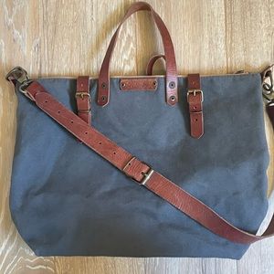 Handcrafted Canvas Bag with Leather Straps
